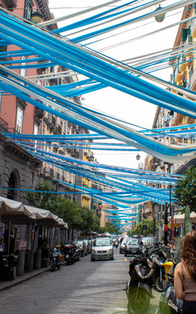 Naples, Italy, June 14, 2023: Street view in Naples, old town, Italy, Europe.のeditorial素材