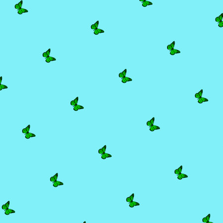 Seamless Background, Colorful Butterflies for Decorative Paper. Abstract illustration of insects.の写真素材