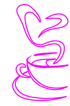 A cup of Aromatic Coffee on a White Background. Vector Illustration.のイラスト素材