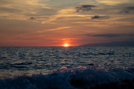 Fantastic sunset over ocean.の写真素材
