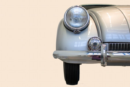 Classic vintage retro car design. Isolated on a light background. Copy space for text.の写真素材