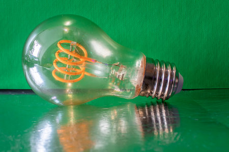 Close-up of a light bulb with copy space.の写真素材