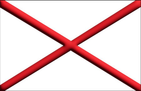 The Alabama national flag features vibrant colors and design elements representing the countryの写真素材