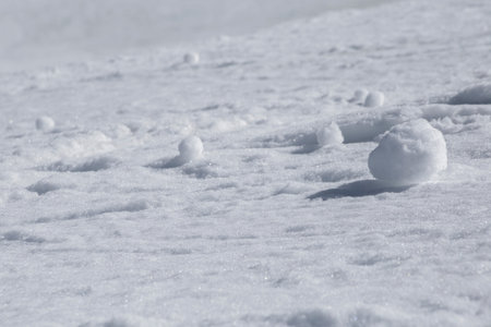 Snow balls closeup