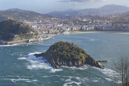 La Concha beach, and Santa Clara Islandの写真素材