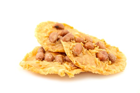 groundnut dip in cassava starch with deep fried cooking.の写真素材