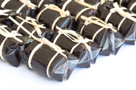 tie package of thai style caramel one of thai sweet snackの写真素材