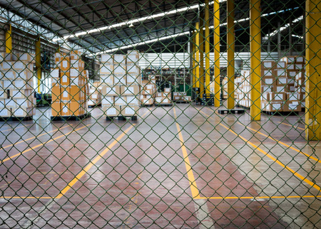 finished good wearhouse from outside the fenceの写真素材