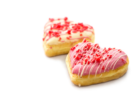 colorful donut in heart shapeの写真素材