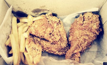Fried chicken in lunch boxの素材