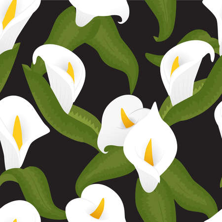 Calla Lilly, floral, flower seamless pattern. Elegant and subtle background. Vector illustration.のイラスト素材