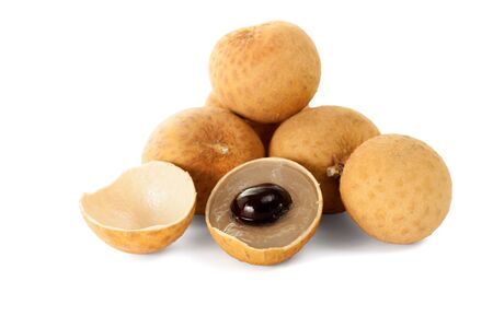 Longan close up isolated on white backgroundの写真素材