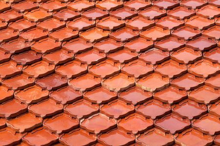 texture of rooftop in brown color of templeの写真素材