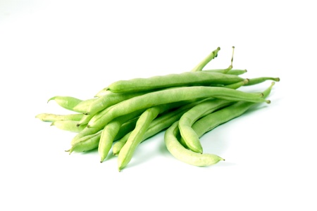 Snap bean on white backgroundの写真素材