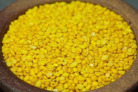 yellow mung bean in jar