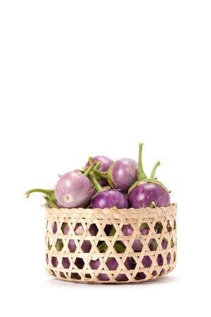purple eggplant isolated on white backgroundの写真素材