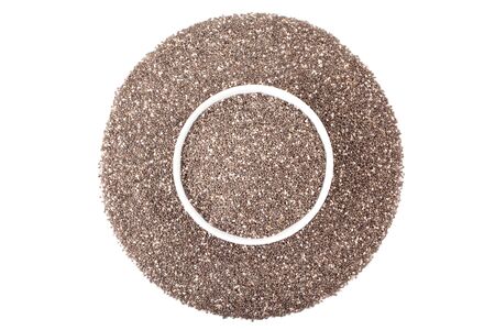 chia seeds or salvia hispanica isolated on white backgroundの写真素材