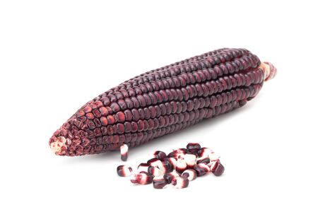 purple corn isolated on white backgroundの写真素材