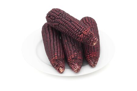 purple corn isolated on white background with clipping pathの写真素材