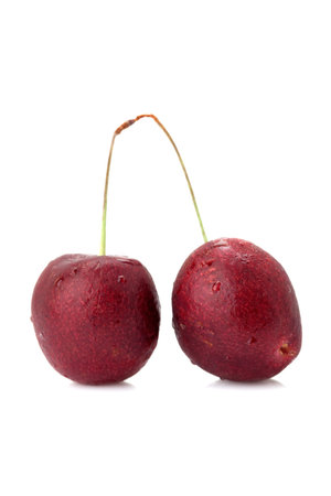 red cherry isolated on white background