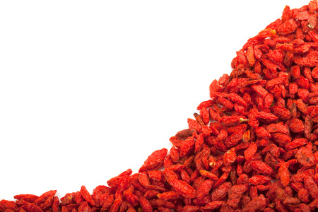 cuved of Goji berry pattern isolated on white backgroundの写真素材