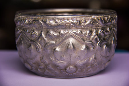 Glass water bowl brown liquid crystal drink empty cafeの写真素材