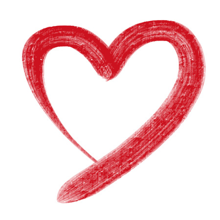 Hand drawing of heart doodle by crayonのイラスト素材