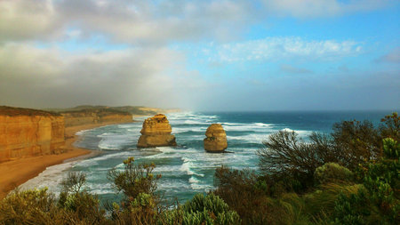 Australia coast near twelve apostles at great ocrn roadの素材