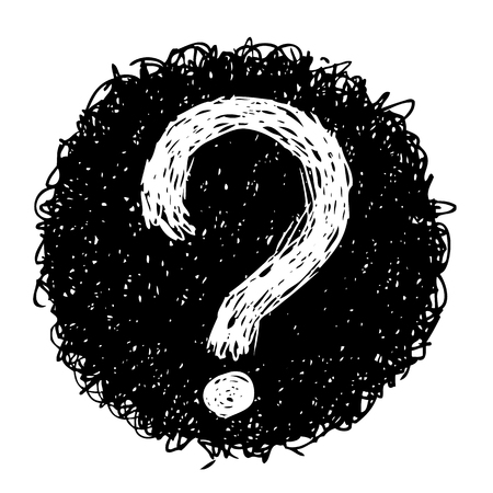 freehand sketch illustration of question marks doodle hand drawnのイラスト素材