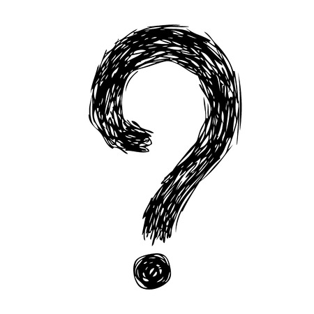 freehand sketch illustration of question marks doodle hand drawnのイラスト素材
