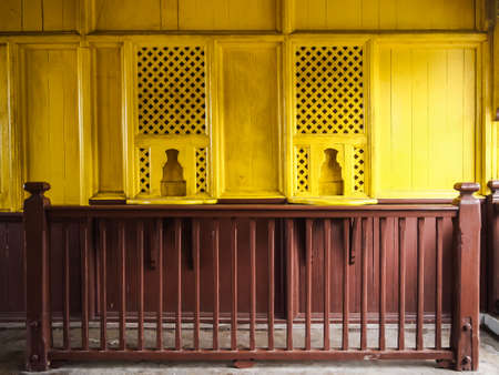 old vintage railway ticket counter at a train stationの写真素材