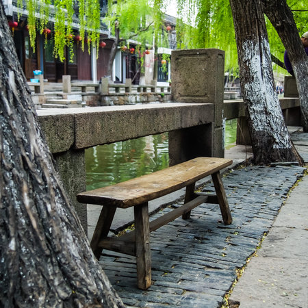 ZHOUZHUANG, SHANGHAI - April 11, 2011 : Zhouzhuang, the ancient water village is Shanghai tourist attraction with 1,000,000 visitors per year and there are a lot of variety activities have done here.のeditorial素材