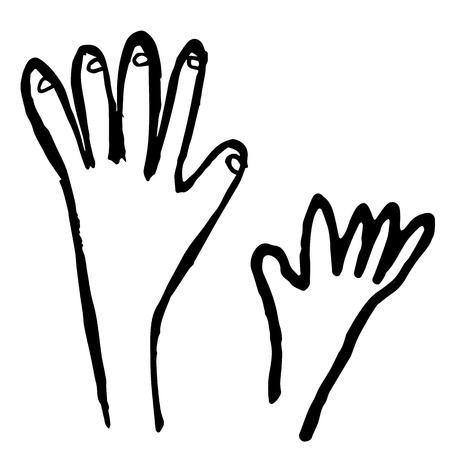 freehand sketch illustration of Voting hands doodle hand drawn in kid styleのイラスト素材