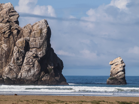 Beautiful scene of Morro Rock Bay, California USAの写真素材