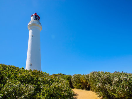 Split point lighthouse, famous landmark along the Great Ocean Road, Australiaの写真素材