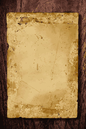 old paper on wooden board ,use for backgroundのイラスト素材