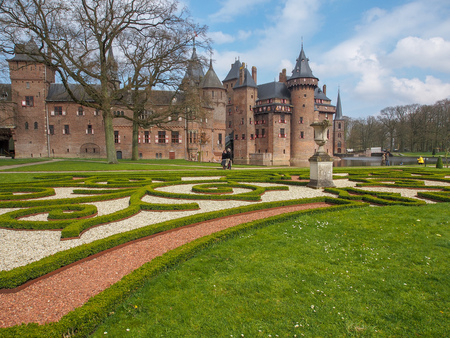 beautiful romantic Holland castle on water , Kasteel De Haarのeditorial素材