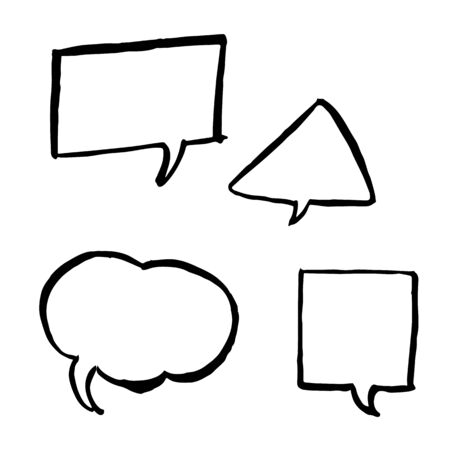 freehand sketch illustration  speech bubble symbol doodle hand drawnのイラスト素材