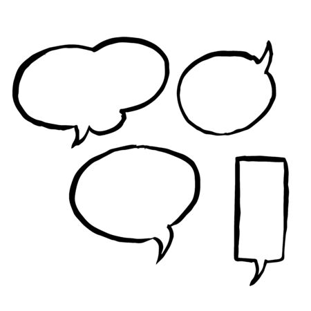 freehand sketch illustration  speech bubble symbol doodle hand drawnのイラスト素材