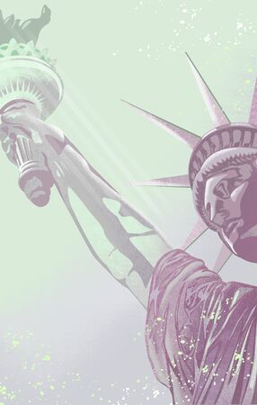 statue of liberty in new york americaの写真素材