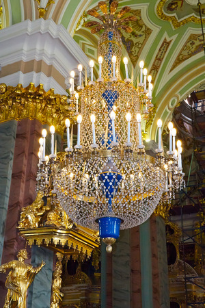 Interior of Peter and Paul Cathedral bell tower the Peter and Paul fortress in Saint-Petersburg. Russiaのeditorial素材