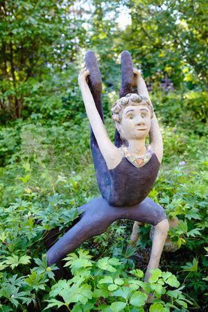 Parikkala, Finland - August 21, 2015: Sculptures by ITE-artist Veijo Ronkkonen in his sculpture park Parikkalan patsaspuisto . The park contains about 560 concrete statues and a magnificent garden.のeditorial素材