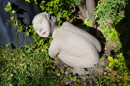 Parikkala, Finland - August 21, 2015: Sculptures by ITE-artist Veijo Ronkkonen in his sculpture park Parikkalan patsaspuisto . The park contains about 560 concrete statues and a magnificent garden.のeditorial素材