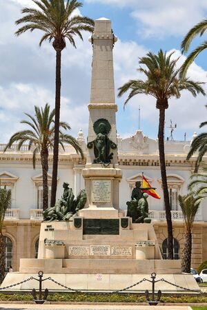 Cartagena, Spain - July 13, 2016: Monument to the Heroes of Cavite and Santiago de Cuba.のeditorial素材