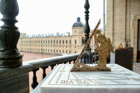 Sundial. Installed next to the monument to russian emperor Paul on the parade ground of the Gatchina Palace.の写真素材