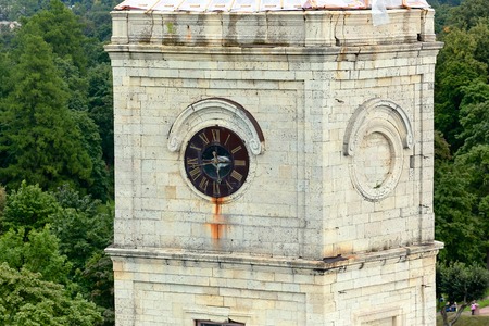 The Great Gatchina Palace. The Gatchina Palace was one of the favourite residences of the Imperial family. View from the observation deck. Clock tower.の写真素材