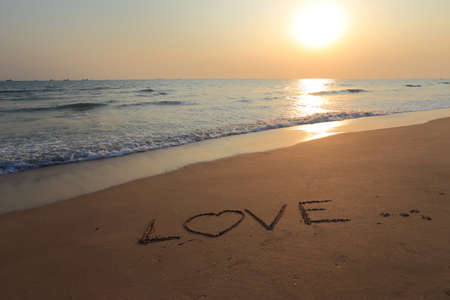 Letters on the sandの写真素材