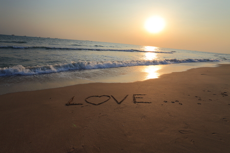 Letters on the sandの写真素材