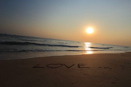 Letters on the sandの写真素材