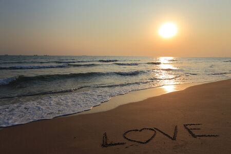 Letters on the sandの写真素材
